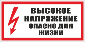 S19 высокое напряжение. опасно для жизни (пленка, 300х150 мм) - Знаки безопасности - Вспомогательные таблички - Магазин охраны труда Протекторшоп